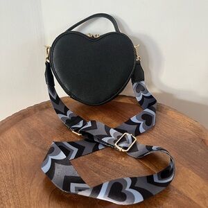 Black Heart-Shaped Crossbody Bag